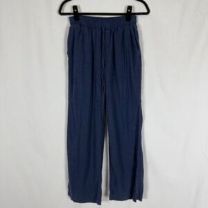 Briggs Blue Linen Blend Straight Leg Pant - Women's S